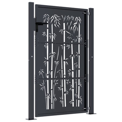 Garden Gate Anthracite 100x125 cm Steel Bamboo Design
