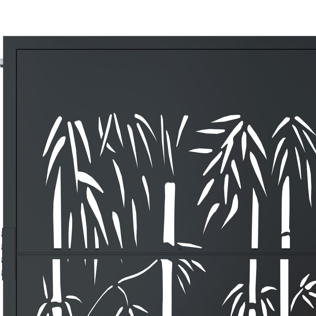 Garden Gate Anthracite 100x125 cm Steel Bamboo Design