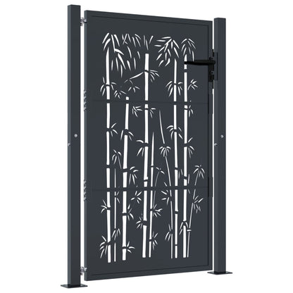 Garden Gate Anthracite 100x150 cm Steel Bamboo Design