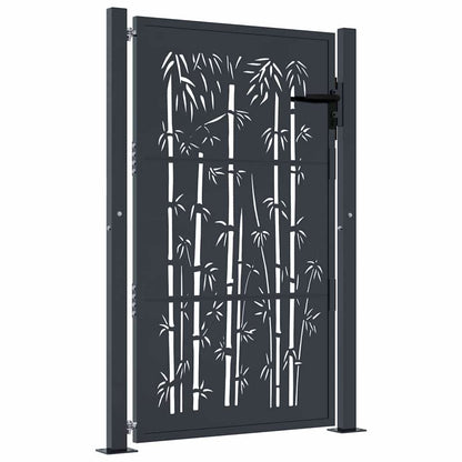 Garden Gate Anthracite 100x150 cm Steel Bamboo Design