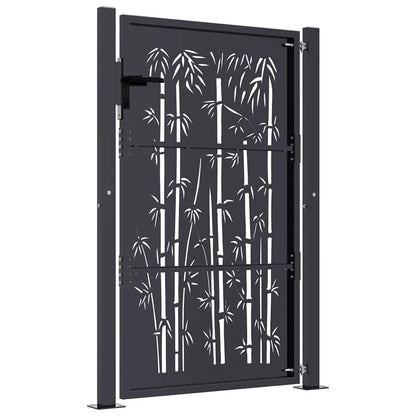 Garden Gate Anthracite 100x150 cm Steel Bamboo Design