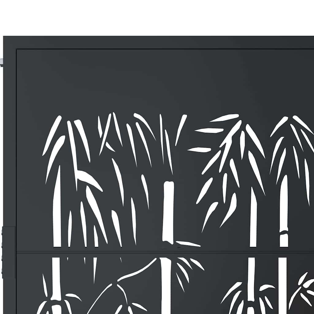Garden Gate Anthracite 100x150 cm Steel Bamboo Design