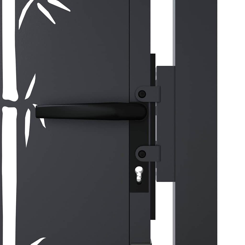 Garden Gate Anthracite 100x150 cm Steel Bamboo Design