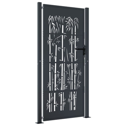 Garden Gate Anthracite 100x175 cm Steel Bamboo Design