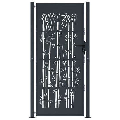 Garden Gate Anthracite 100x175 cm Steel Bamboo Design