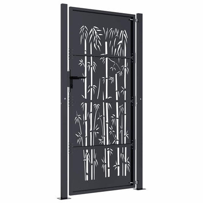 Garden Gate Anthracite 100x175 cm Steel Bamboo Design