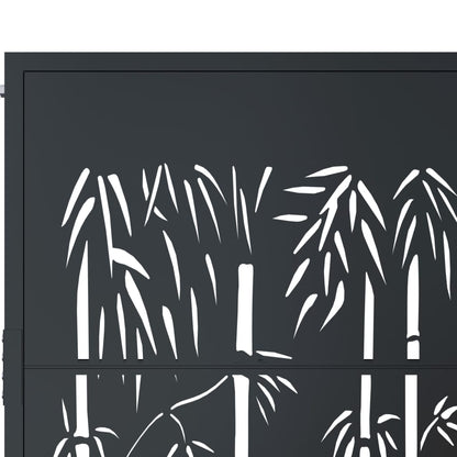 Garden Gate Anthracite 100x175 cm Steel Bamboo Design