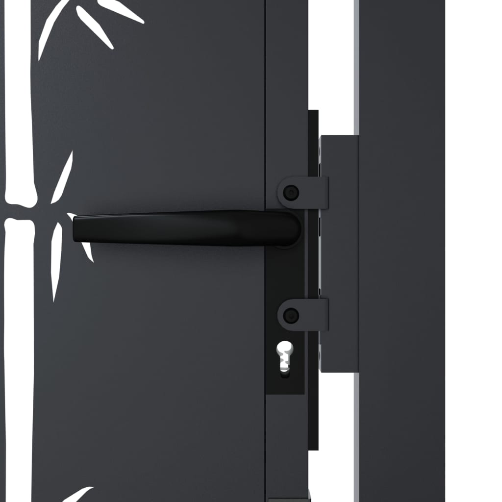 Garden Gate Anthracite 100x175 cm Steel Bamboo Design