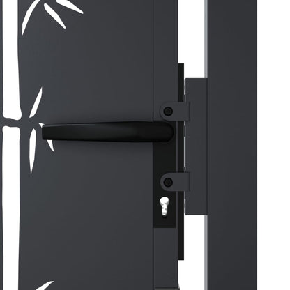 Garden Gate Anthracite 100x175 cm Steel Bamboo Design