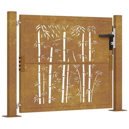 Garden Gate 100x75 cm Corten Steel Bamboo Design