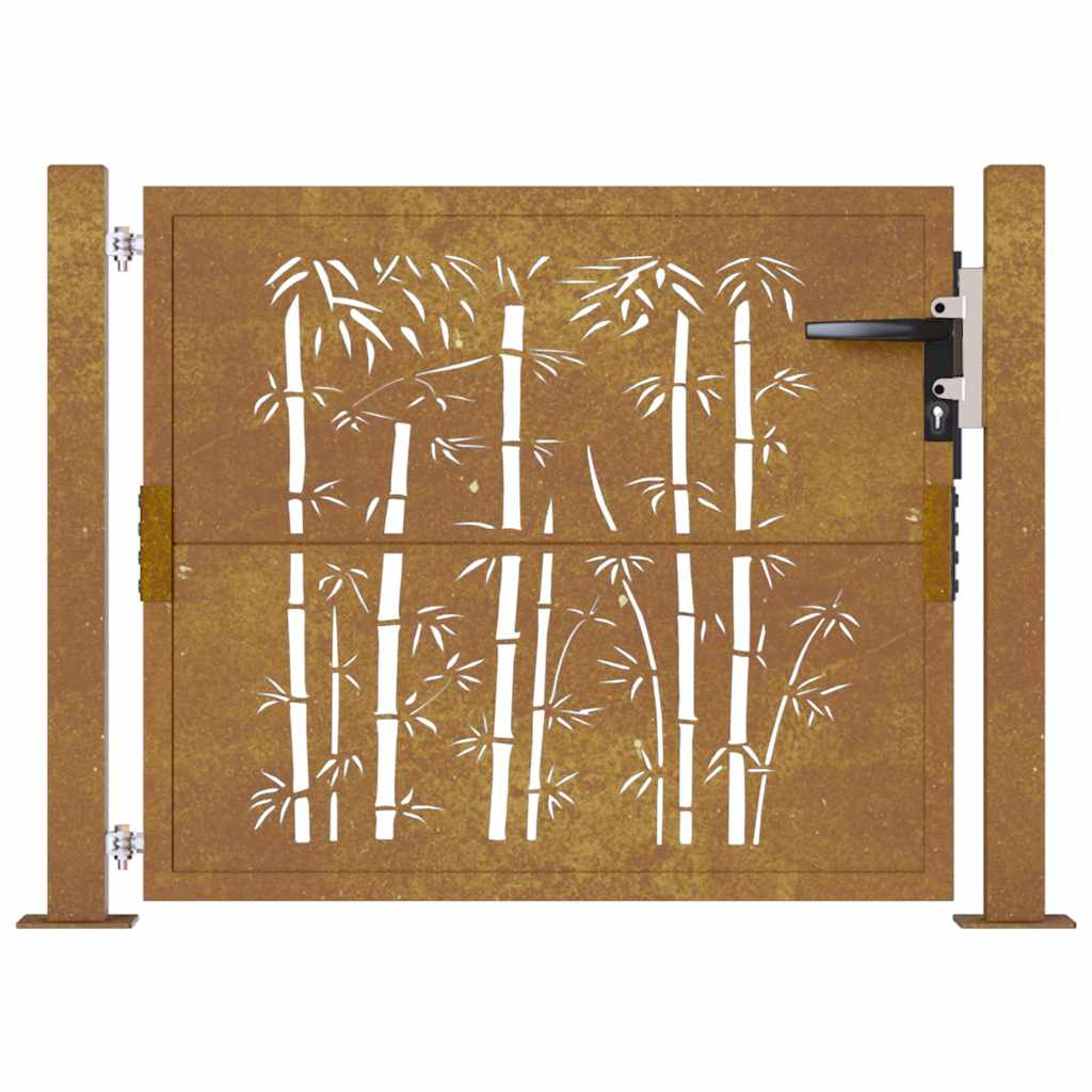Garden Gate 100x75 cm Corten Steel Bamboo Design