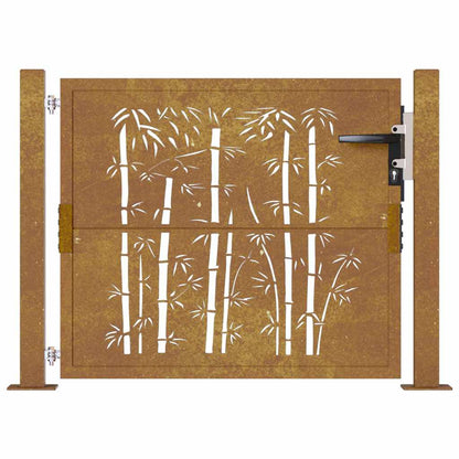 Garden Gate 100x75 cm Corten Steel Bamboo Design