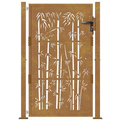 Garden Gate 100x125 cm Corten Steel Bamboo Design