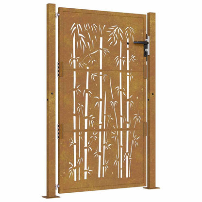 Garden Gate 100x150 cm Corten Steel Bamboo Design