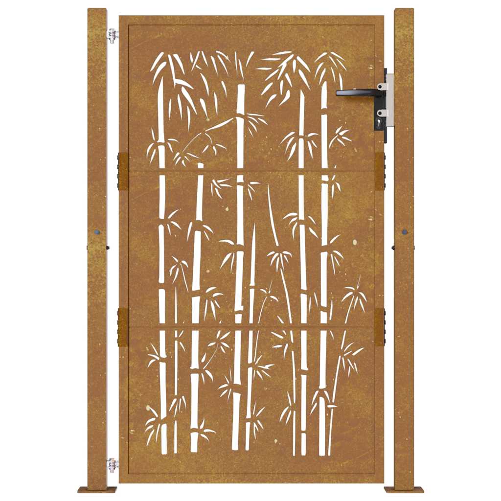 Garden Gate 100x150 cm Corten Steel Bamboo Design