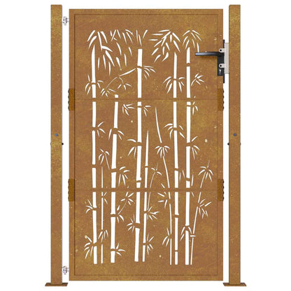 Garden Gate 100x150 cm Corten Steel Bamboo Design