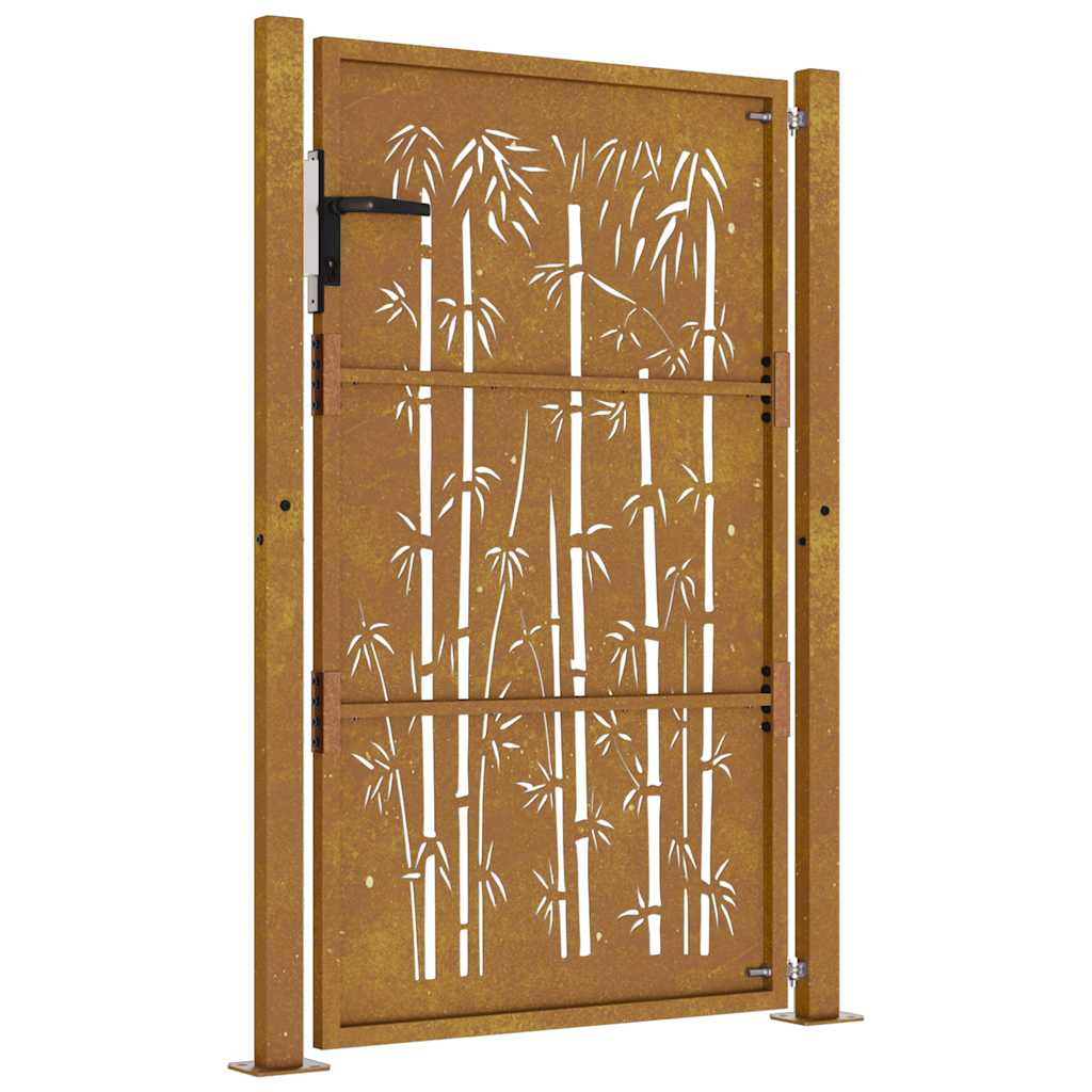 Garden Gate 100x150 cm Corten Steel Bamboo Design