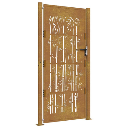 Garden Gate 100x200 cm Corten Steel Bamboo Design