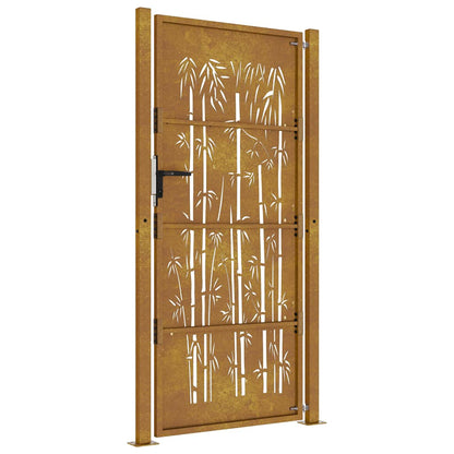 Garden Gate 100x200 cm Corten Steel Bamboo Design