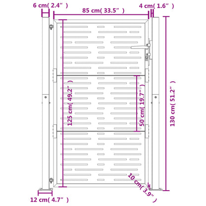 Garden Gate Anthracite 100x125 cm Steel Square Design