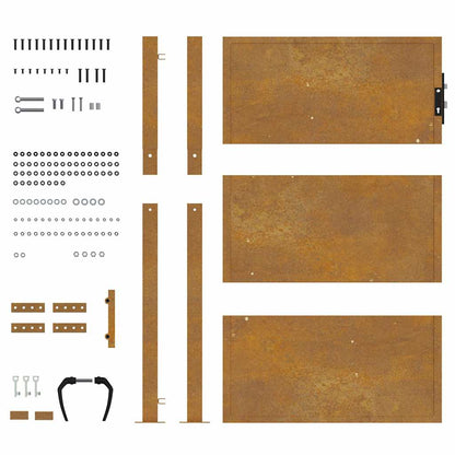 Garden Gate 100x125 cm Corten Steel