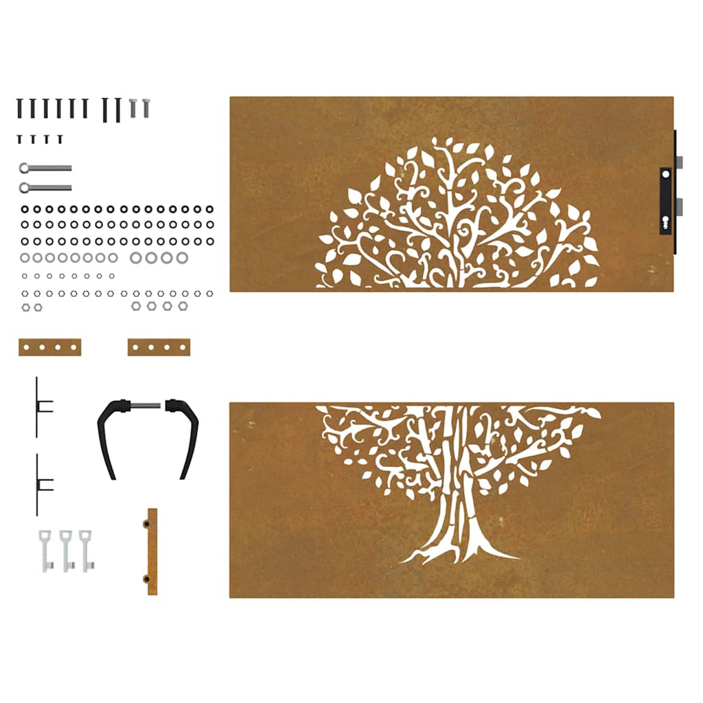Garden Gate 85x100 cm Corten Steel Tree Design