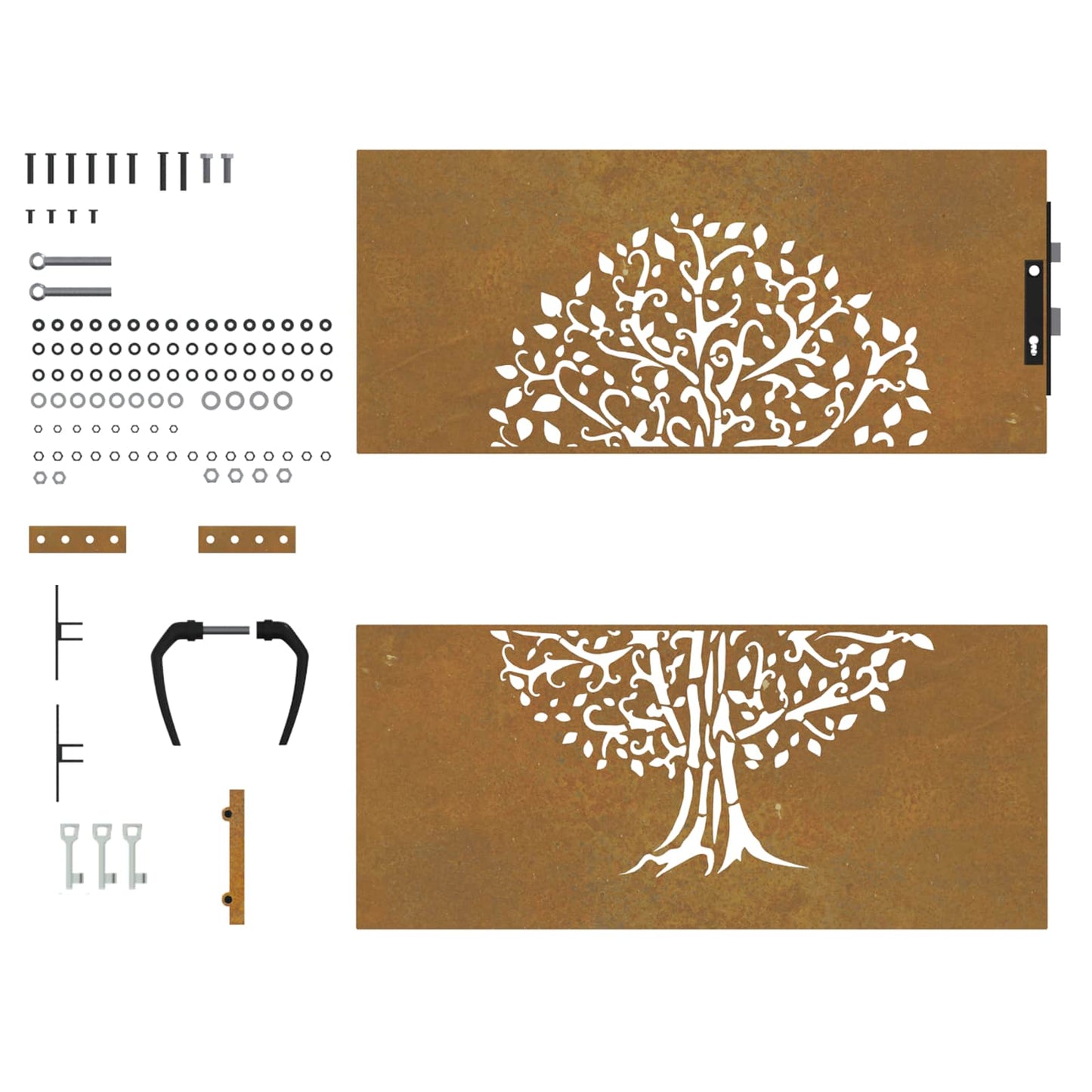 Garden Gate 85x100 cm Corten Steel Tree Design
