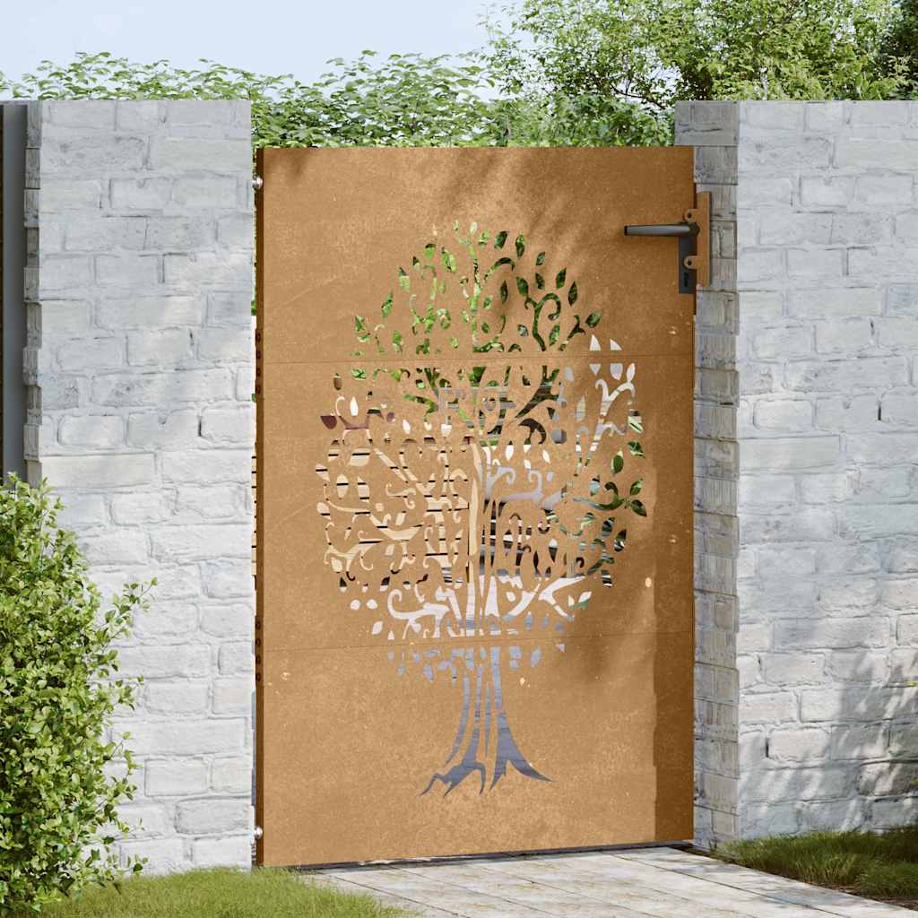Garden Gate 85x125 cm Corten Steel Tree Design