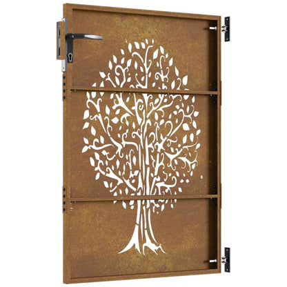 Garden Gate 85x125 cm Corten Steel Tree Design