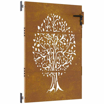 Garden Gate 85x150 cm Corten Steel Tree Design