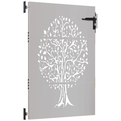 Garden Gate 85x150 cm Corten Steel Tree Design
