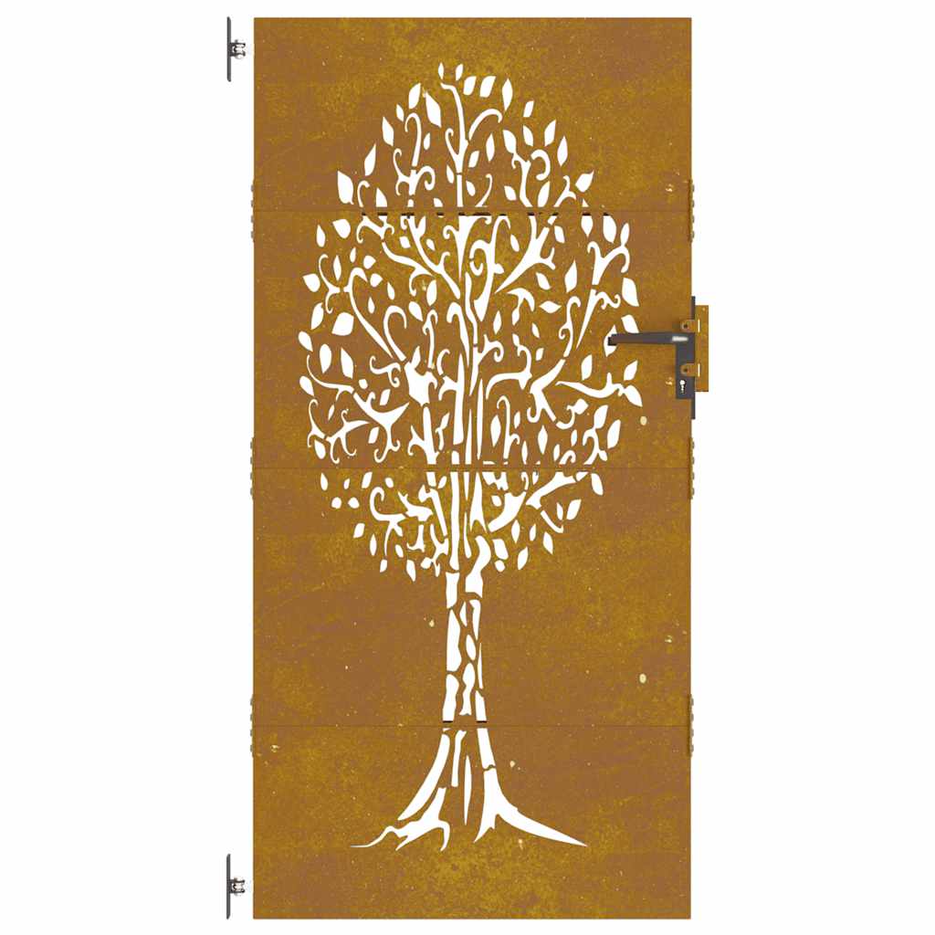 Garden Gate 85x175 cm Corten Steel Tree Design