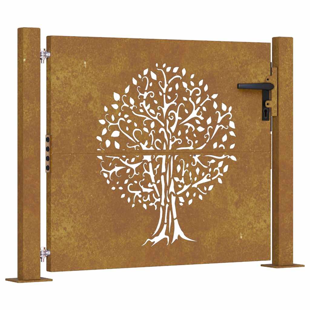 Garden Gate 100x75 cm Corten Steel Tree Design