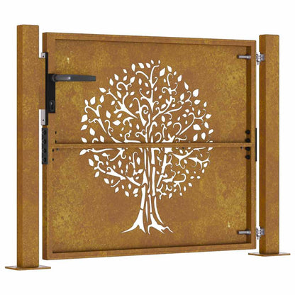 Garden Gate 100x75 cm Corten Steel Tree Design