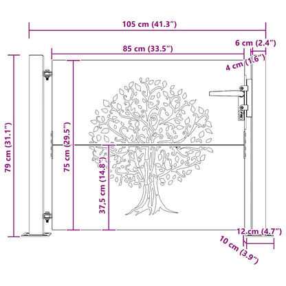 Garden Gate 100x75 cm Corten Steel Tree Design