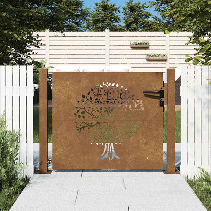 Garden Gate 100x75 cm Corten Steel Tree Design