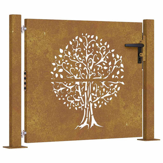Garden Gate 100x100 cm Corten Steel Tree Design