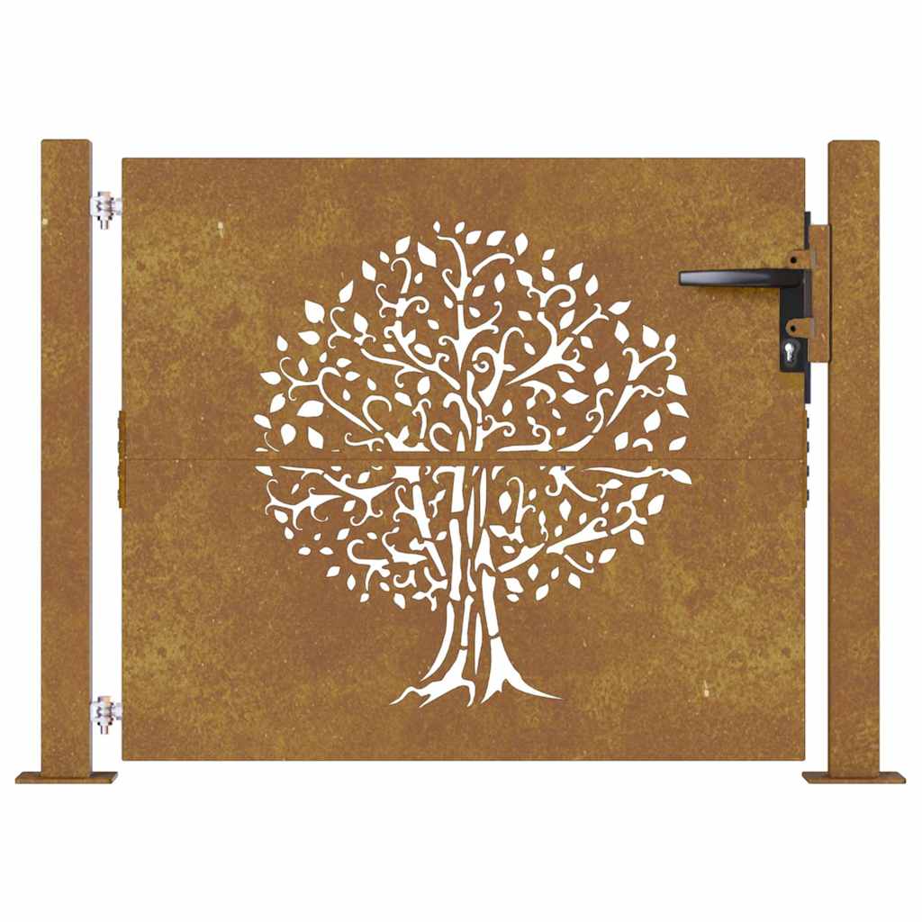 Garden Gate 100x100 cm Corten Steel Tree Design
