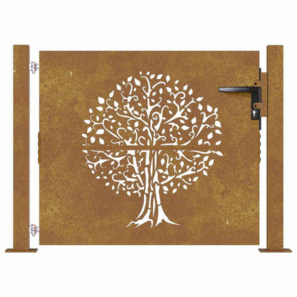 Garden Gate 100x100 cm Corten Steel Tree Design
