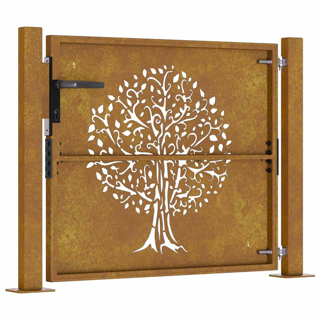 Garden Gate 100x100 cm Corten Steel Tree Design