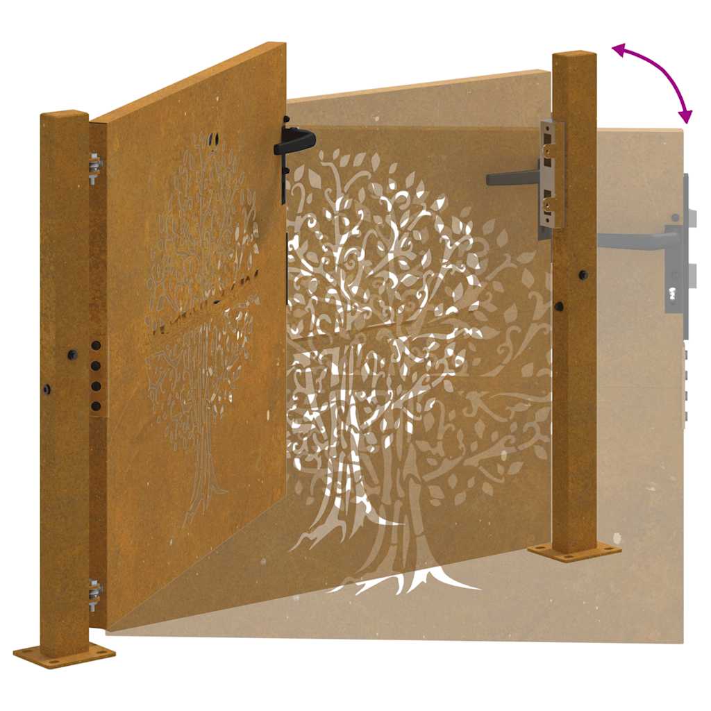 Garden Gate 100x100 cm Corten Steel Tree Design