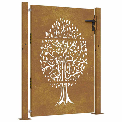 Garden Gate 100x150 cm Corten Steel Tree Design