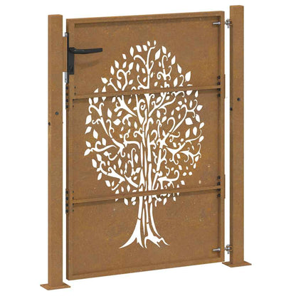 Garden Gate 100x150 cm Corten Steel Tree Design