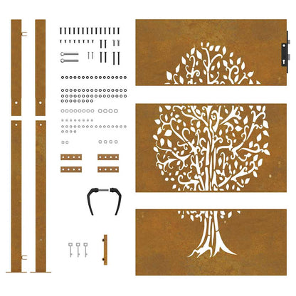 Garden Gate 100x150 cm Corten Steel Tree Design