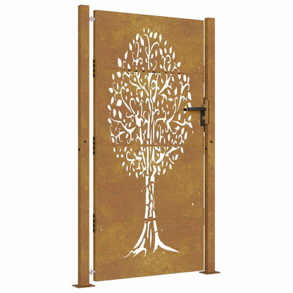 Garden Gate 100x175 cm Corten Steel Tree Design