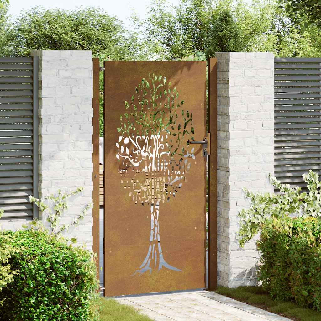 Garden Gate 100x200 cm Corten Steel Tree Design