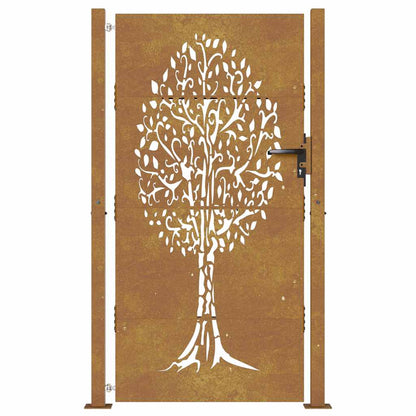 Garden Gate 100x200 cm Corten Steel Tree Design