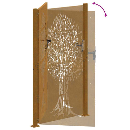 Garden Gate 100x200 cm Corten Steel Tree Design