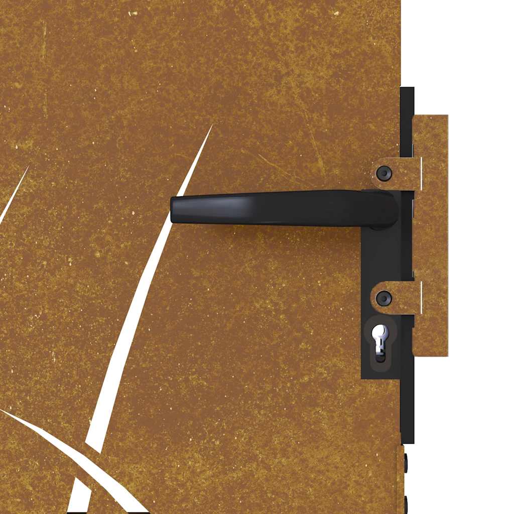Garden Gate 85x75 cm Corten Steel Grass Design