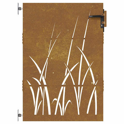 Garden Gate 85x125 cm Corten Steel Grass Design